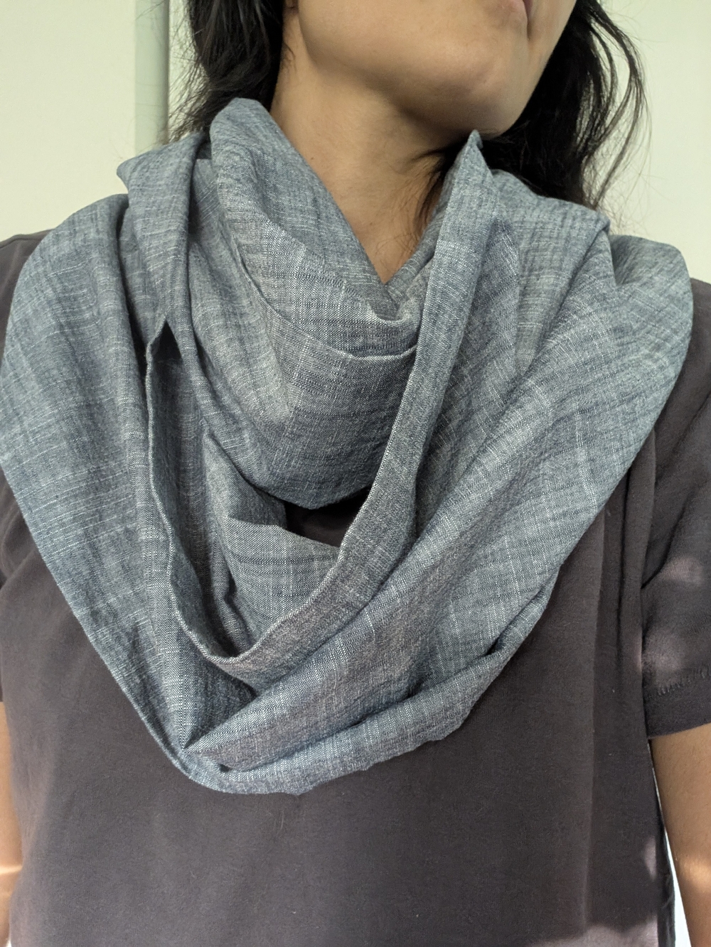Blue Unisex Handmade Cotton Infinity Scarf
